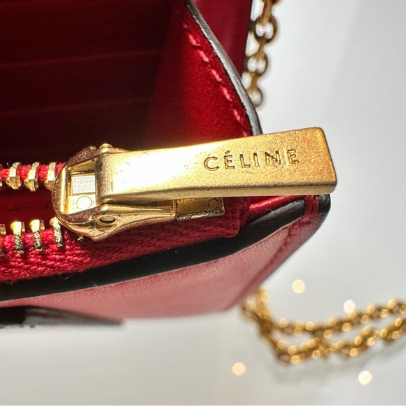 Celine Tricolor Pocket Envelope Wallet on Chain - Picture 7 of 11